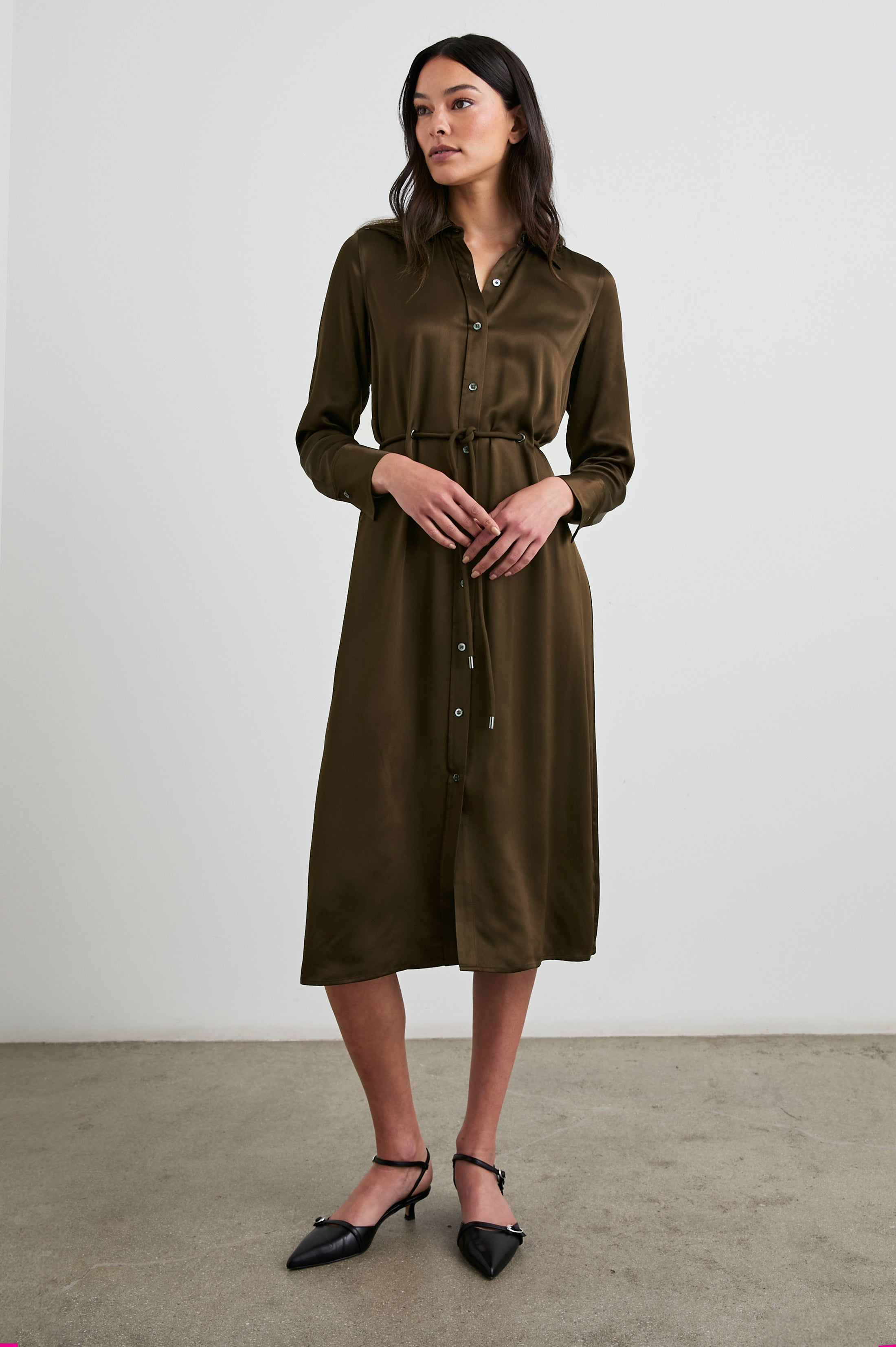 Robe ANINA - Vert mousse foncé