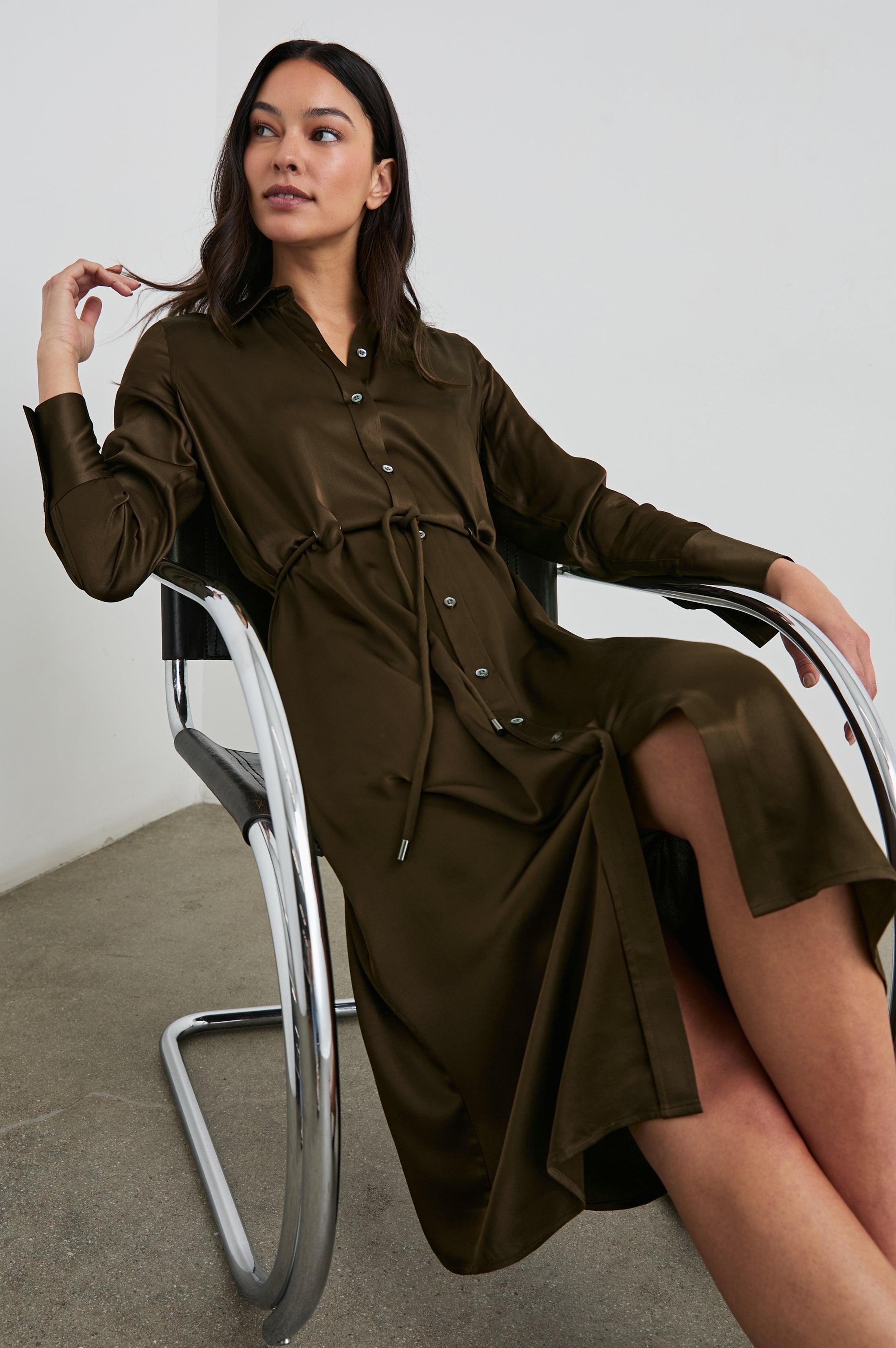 Robe ANINA - Vert mousse foncé