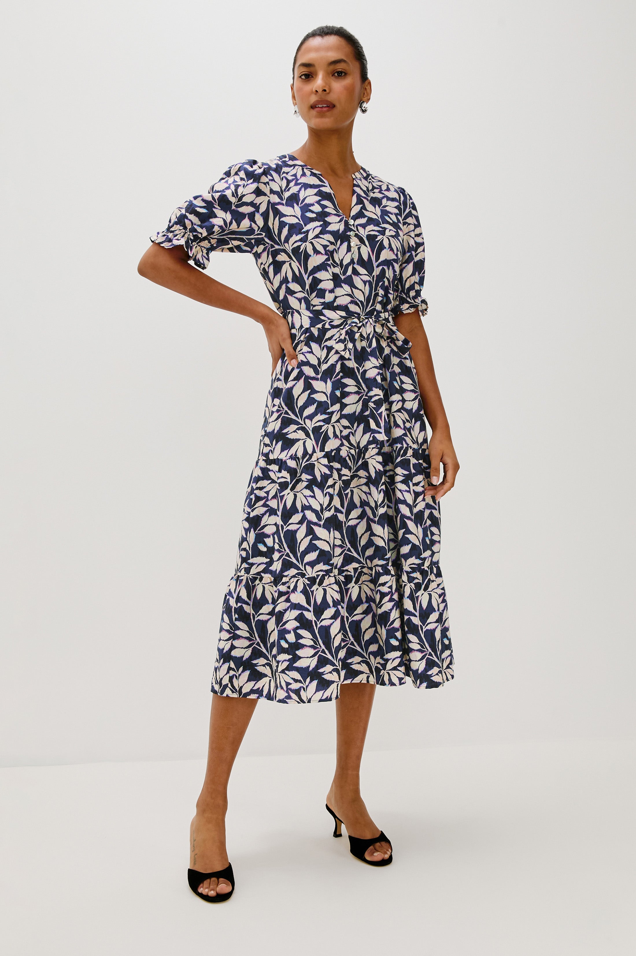 Robe ELIANA - Vignes bleu marine