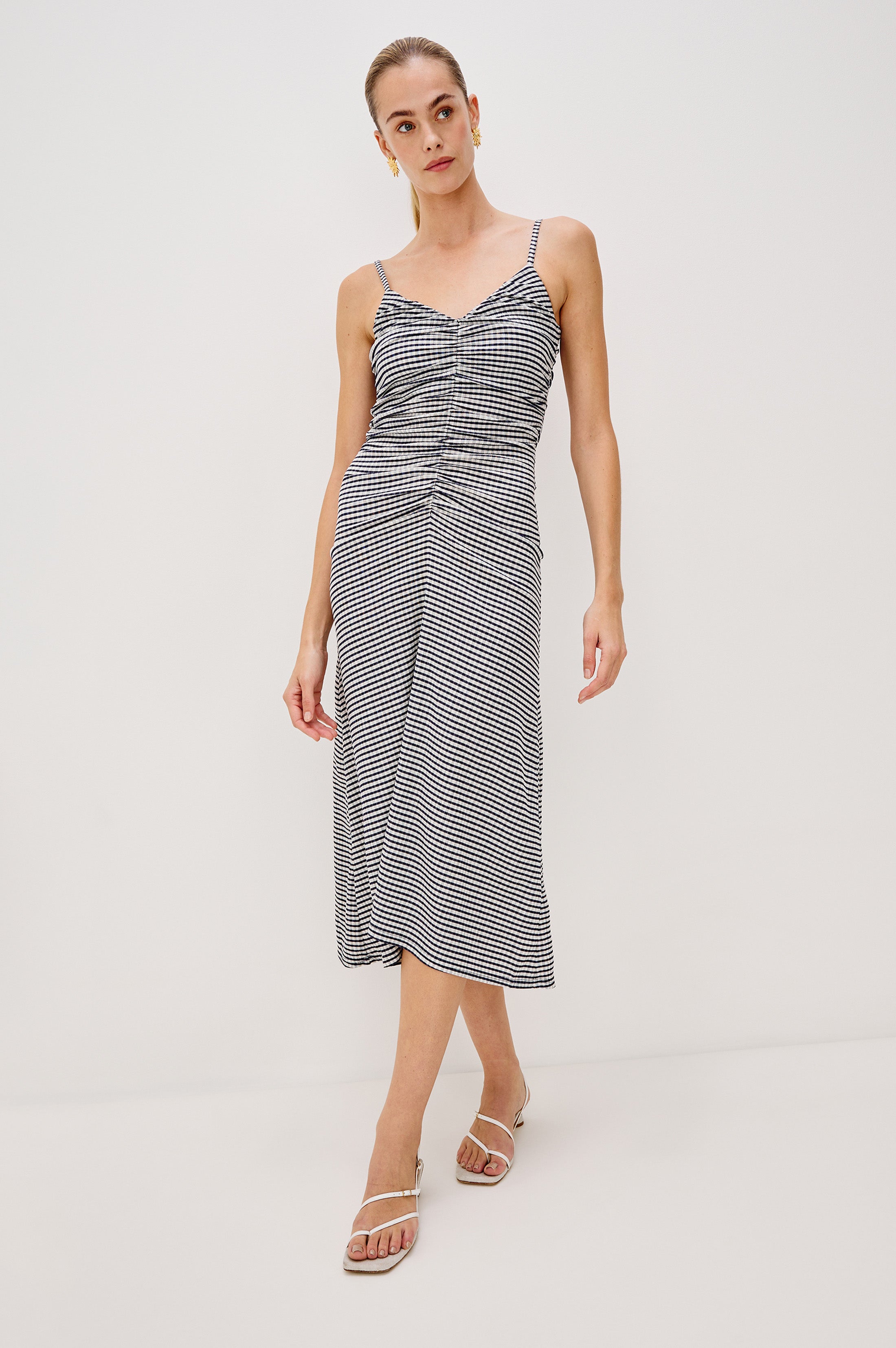 Robe MARI - Gingham marine
