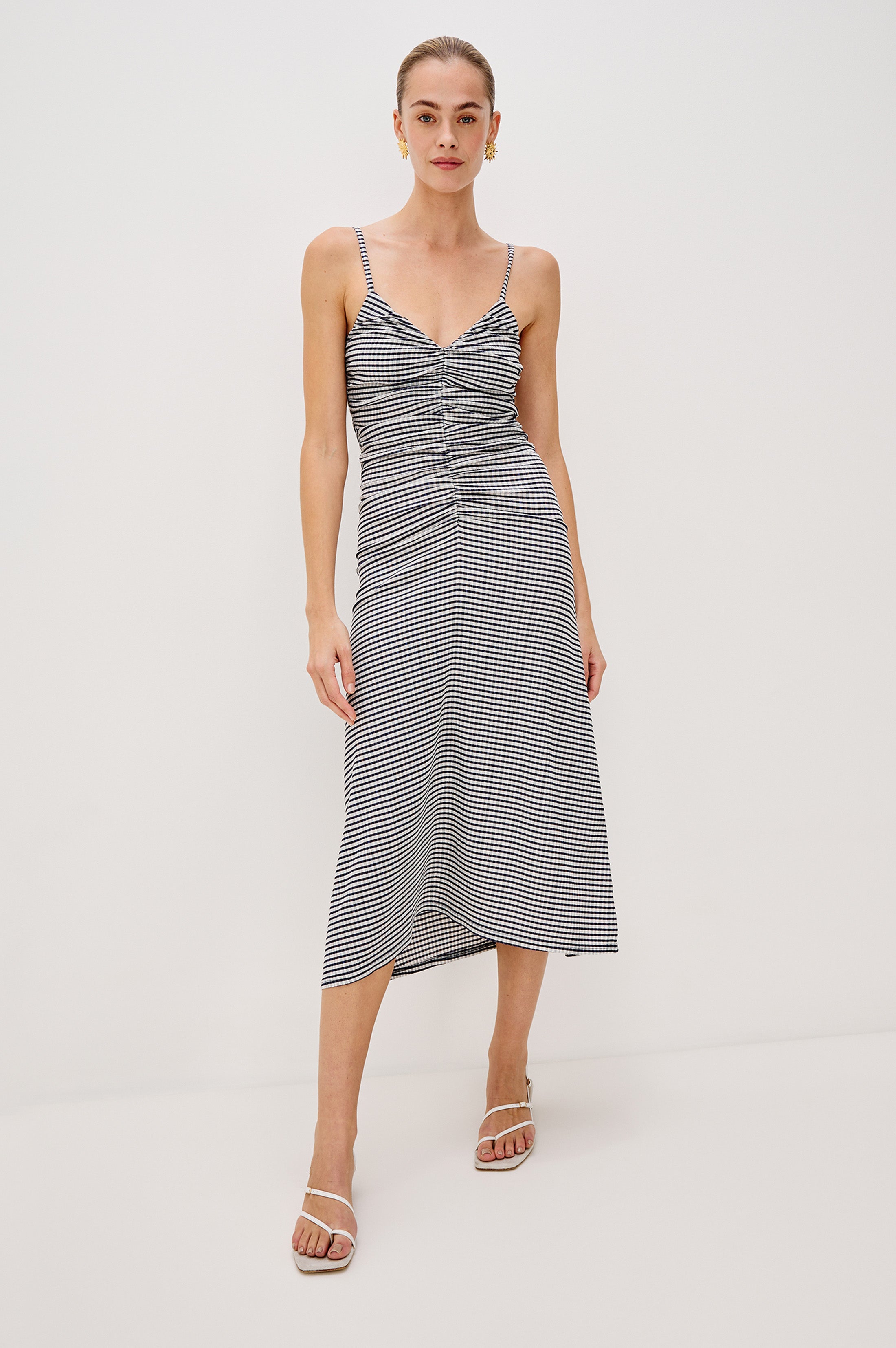 Robe MARI - Gingham marine