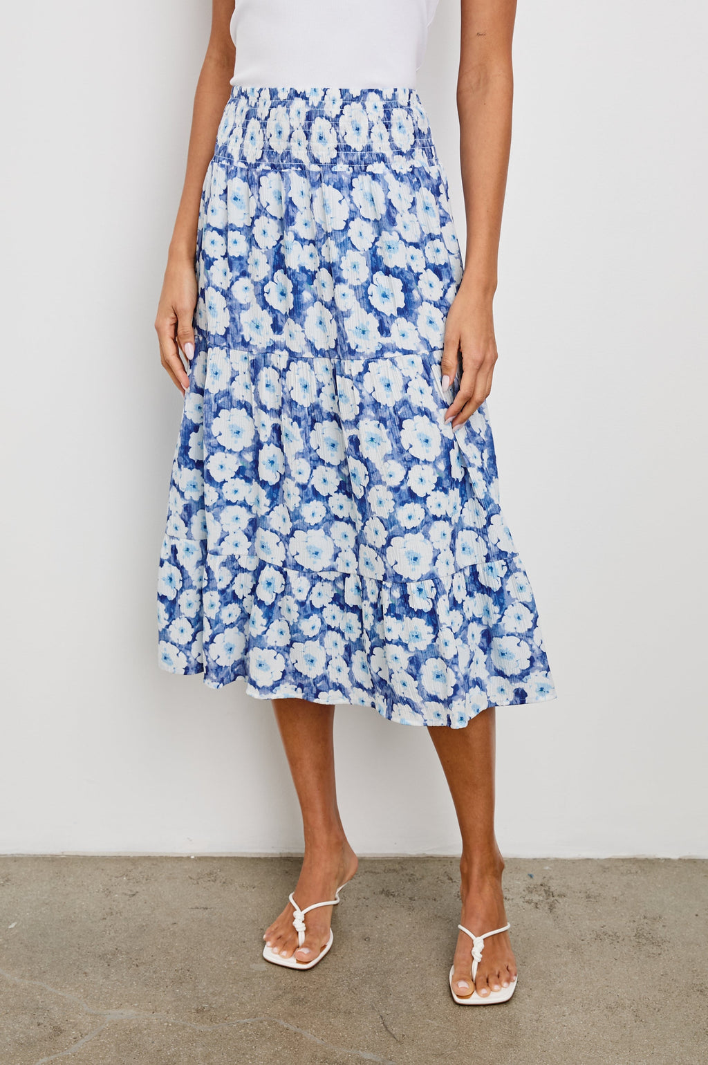 Jupe EDINA - Motif floral bleu