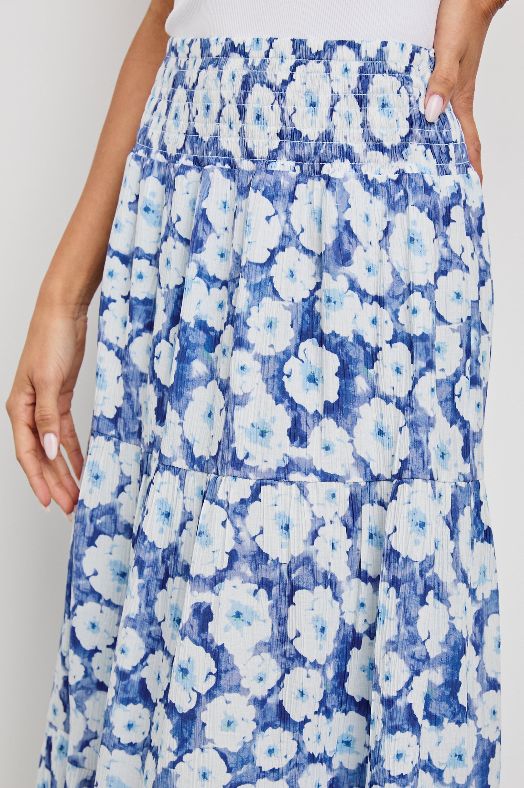 Jupe EDINA - Motif floral bleu