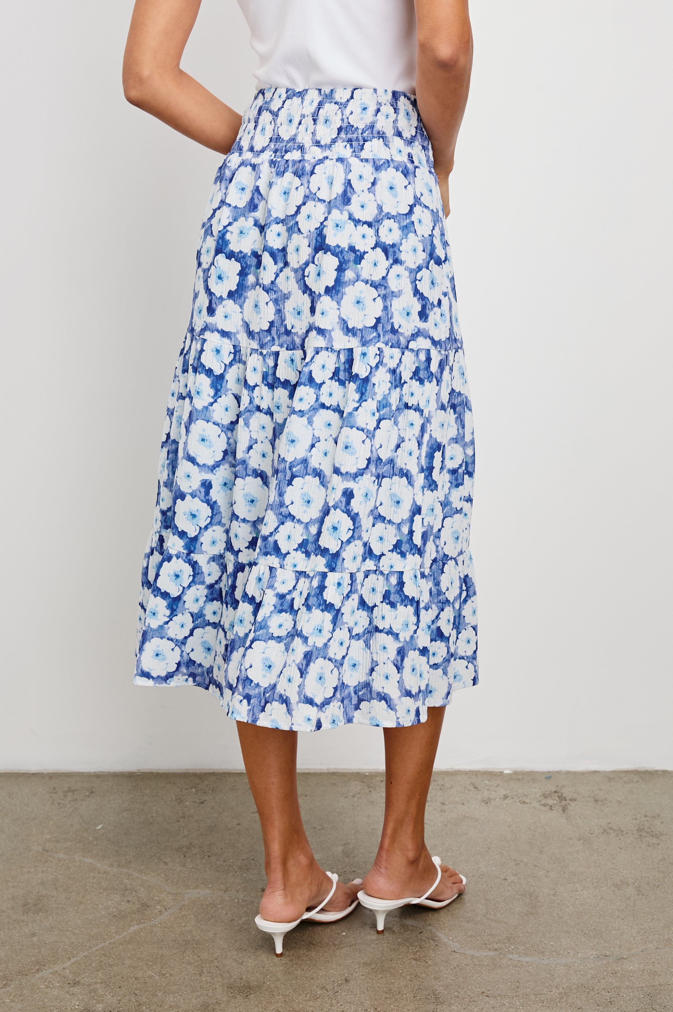 Jupe EDINA - Motif floral bleu