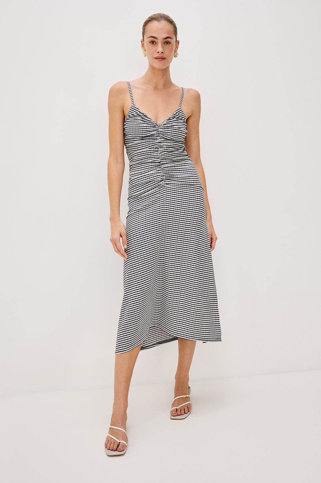 Robe MARI - Gingham marine